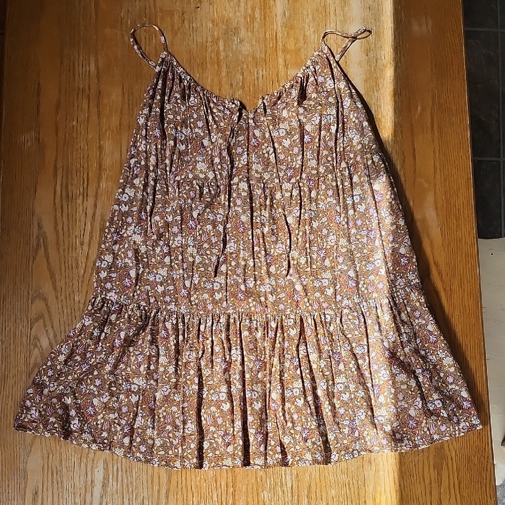 Floral Brown Sleeveless Top